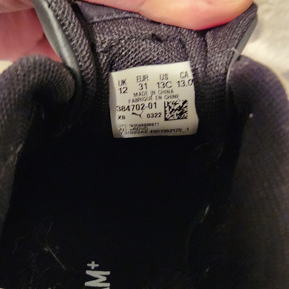 Puma Silver and Black Sneakers with Chunky Sole - Picture 2 of 2